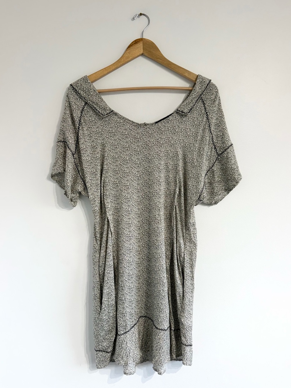 Cotelac Mini Dress Tunic wide neck side collar pockets